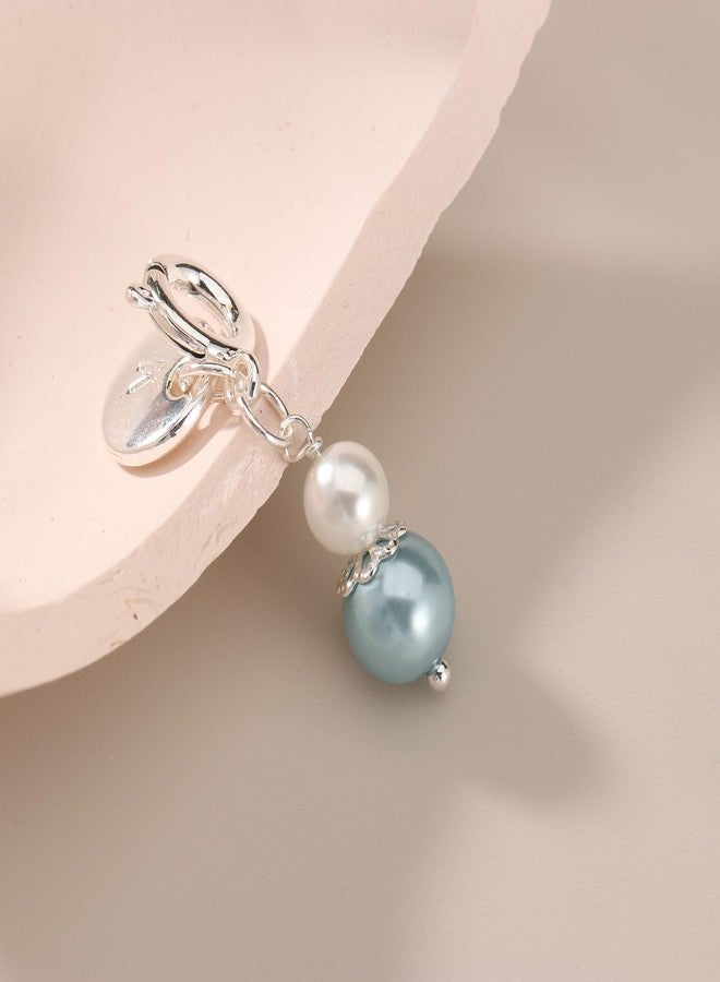 ENASAL Something Blue Gift for Bride, Bride to Be Gift for Daughter, Initial Something Blue Keepsake Keychain Gifts for Daughter in Law from Mother, Wedding Gifts Bouquet Garter Charm Bridal Accessories (M) - Image 3